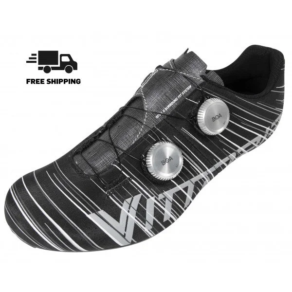 Cycling shorts with adjustable lining-Vittoria Revolve Road Cycling Shoes - Silk Matte Black (with Silver Boa)