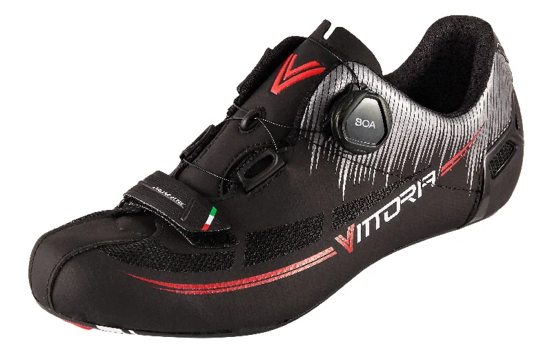 Cycling jacket with ventilated straps-Vittoria Fusion Pro Road Cycling Shoes with LOOK Soles - Black EU 40.5