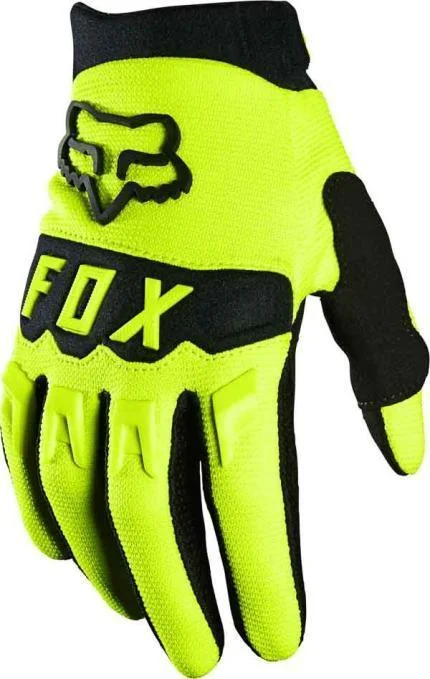 Bike riding shoes for technical biking-Fox Youth DIRTPAW Glove - Fluro Yellow