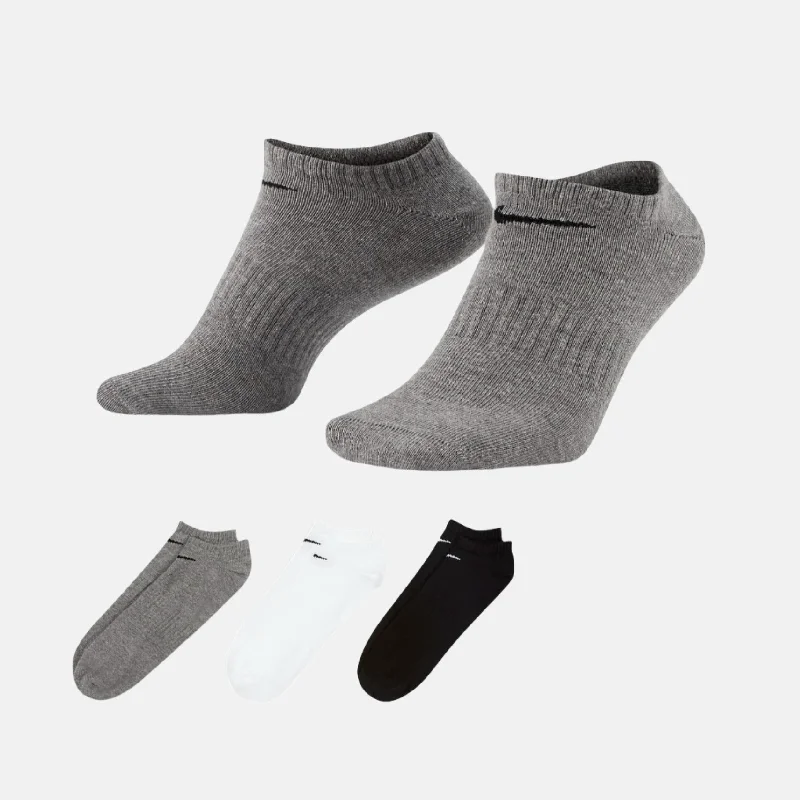 Bicycle socks with adjustable fabric-Nike Everyday Lightweight Training No-Show Socks (3 Pairs) -Multi-Colour