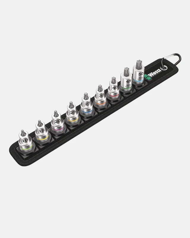 Bike helmet with lightweight shell-WERA Belt B3 TORX HF Zyklop Bit Socket Set (3/8" drive, 9 pieces)