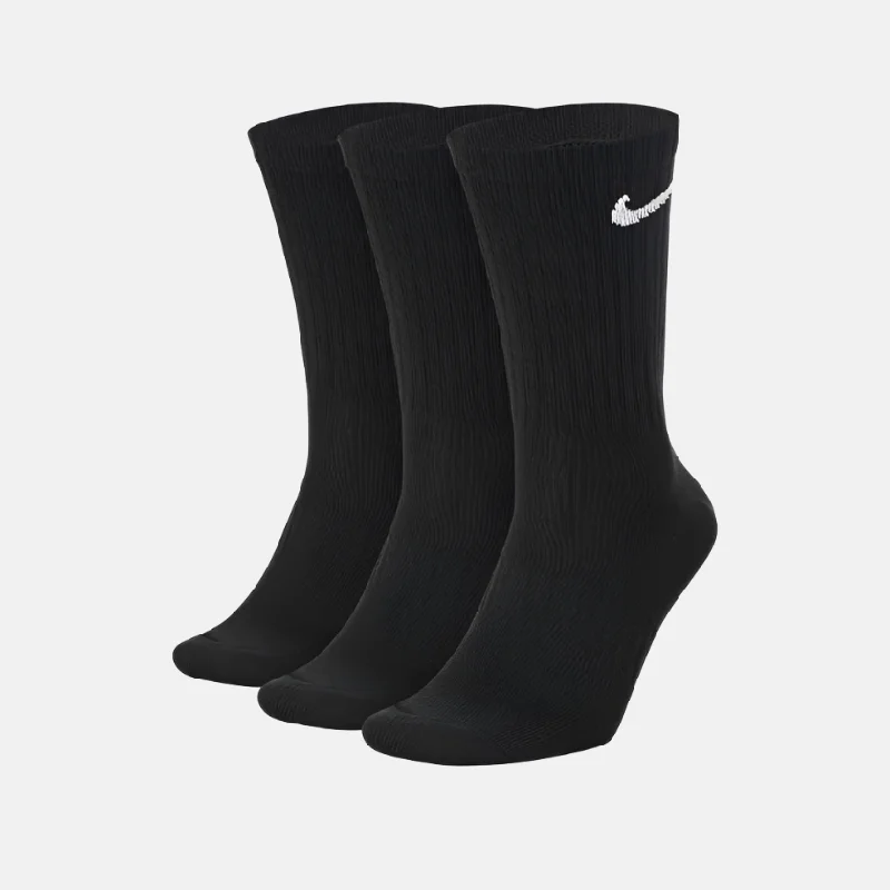 Bicycle arm sleeves with ventilated fabric-Nike Everyday Lightweight Training Crew Socks (3 Pairs) -Black/White