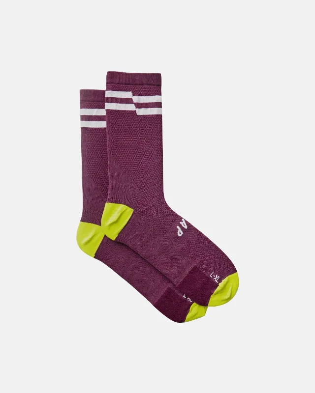 Bike gloves with adjustable shell-Emblem Sock - Burgundy