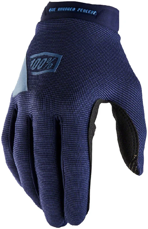 Bicycle jersey with adjustable fabric-100% Ridecamp Gloves - Navy/Slate Blue Full Finger Medium