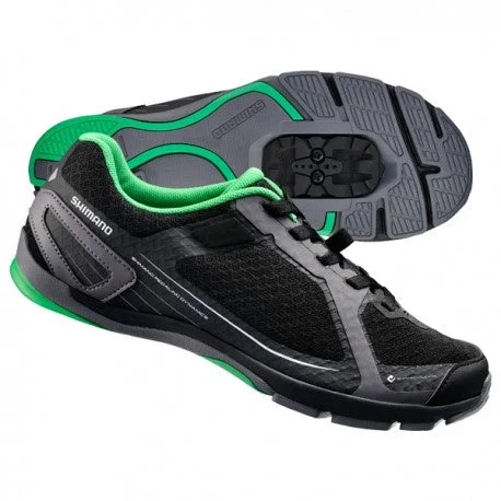 Bicycle riding shoes with adjustable shell-Shimano CT41L Shoe Black/Green