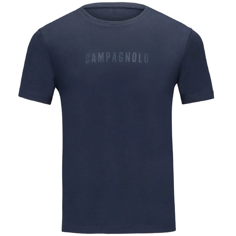 Bike gloves with ventilated weave-T-Shirt Campagnolo Logo - Blu