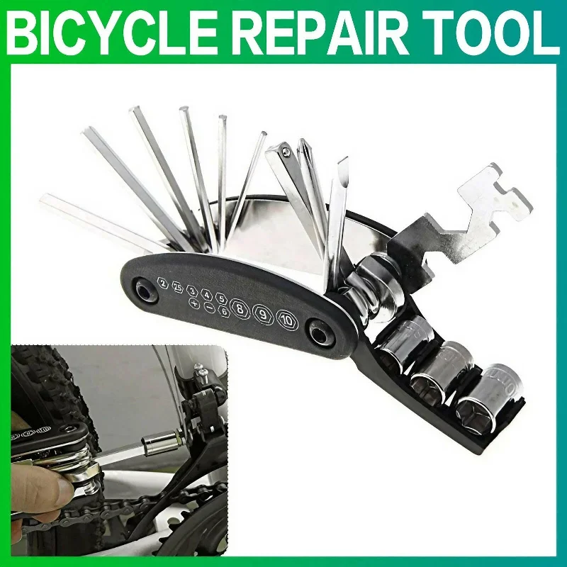 Bike shoes with adjustable straps-16 in 1 Multifunction Bicycle Repair Tools Kit Hex Spoke Cycling Screwdriver Tool MTB Mountain Cycling Bike Repair Tool