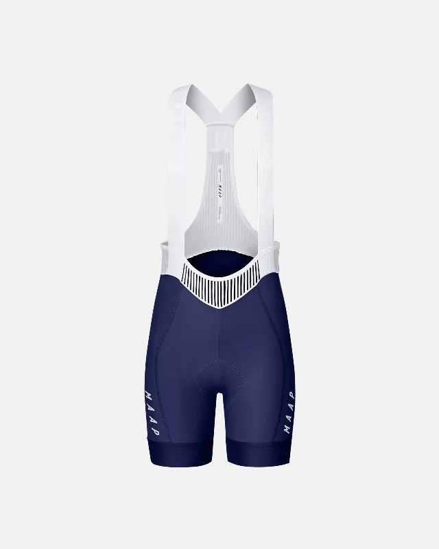 Bicycle jersey with adjustable weave-Women's Short Team Bib Evo - Navy/White