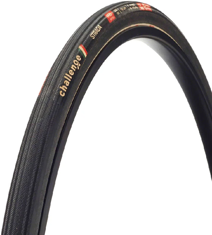 Bike shoes with adjustable lining-Challenge Strada Pro Tire - 700 x 25, Clincher, Folding, Black, Handmade