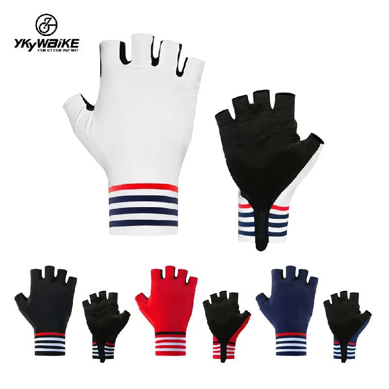 Bicycle arm warmers with adjustable design-YKYW MTB Road Cycling Half Finger Gloves Lycra Fabric Antiskid Rubber Wear-resistant Shockproof 4 Colors